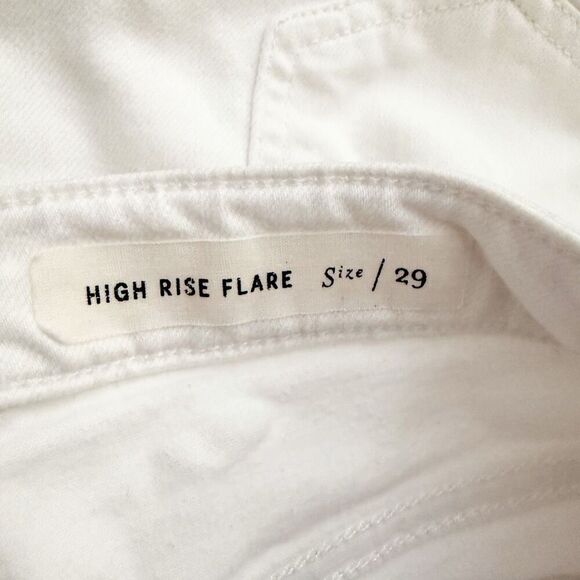 PILCRO x ANTHROPOLOGIE | White Denim Jeans Embroidered Cropped High Rise | 29, 8 - Picture 9 of 12